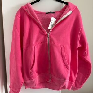 NWT WILFOX Hot Pink Zip-Up Hoodie